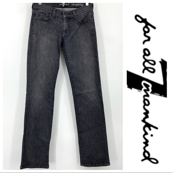 💕SALE💕 7 for all Mankind Gray Straight Leg Jeans - Picture 2 of 8